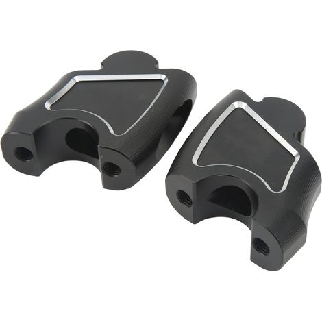 2 Stück CNC-gefräste Lenkererhöhungen aus Aluminium für Benelli TRK502X 502C TNT250 TNT300, Schwarz mit weißem Streifen (1/5)