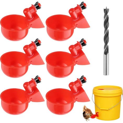 Abreuvoir Poules Automatique 6 Pièce Abreuvoir Volaille en Plastique Breuvoir de Poulet Kit Volaille Automatique Abreuvoir pour Oiseau Caille Pigeon Poulet Poule (1/5)