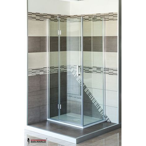 Box doccia San Marco Luxor 8 mm con porta battente  80x120 cm