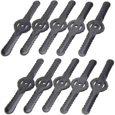 Remplacement des Têtes de Lame de Coupe-Herbe Tondeuse à Gazon Lames de Débroussailleuse Têtes de Lame De Désherbant(Plastic blade x 10) (1/5)
