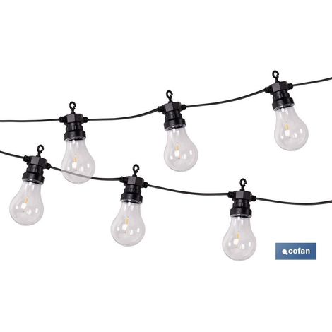 Guirnalda de bombillas LED 10 uds. con panel solar A19 3,6 W (1/5)