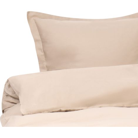 Set copripiumino moderno in cotone satinato 220 x 240 cm beige Parkrose