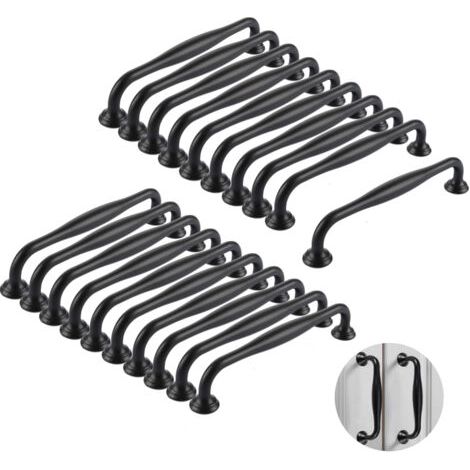 20 Stück Küchengriffe 128 mm, Möbelgriffe Boires, Schrank Türgriffe, Knopfgriffe Schrank, Griffe aus Aluminiumlegierung mit Schrauben, Küchenmöbelgriffe (1/5)