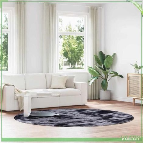 4102928 Tapis Shaggy à poils longs NAVARRA gris foncé 240x240 cm (1/5)