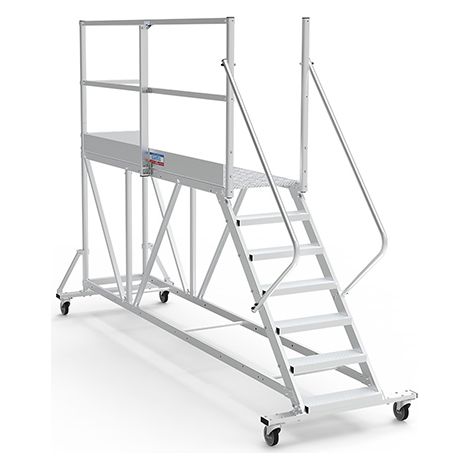 Plateforme roulante 7 marches - Hauteur max. de travail 3.40m - PTF2507G-RS