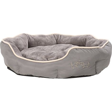 Panier Ovale pour Chien et Chat en Polyester Gris 90 x 80 x 14 cm (1/5)