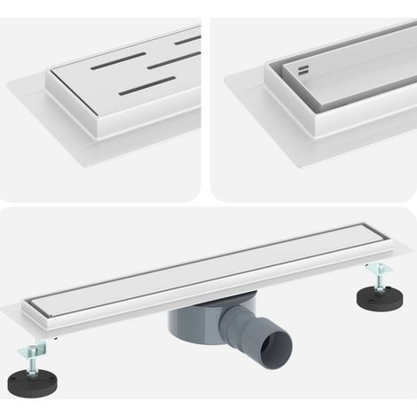 Shower Drain 2-in-1 with 360° Siphon Silver 54 x 11 x 9.5 cm vidaXL