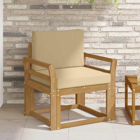 vidaXL Sofá de exterior Poliéster Blanco y Beige (1/5)