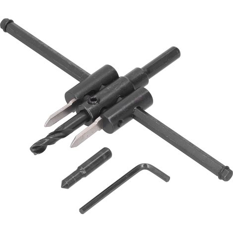 Kit perceuse circulaire réglable 30-200mm pour bois, découpe ronde DIY, outil de menuiserie avec mèche à bois (1/5)