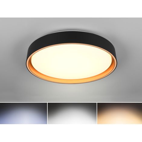 Reality LED-Deckenleuchte Felis schwarz - gold Fernbedienung Deckenlampe (1/5)
