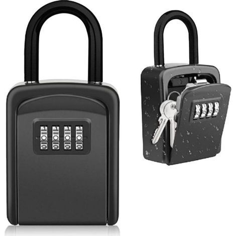 Lockable Key Safe, Weatherproof, 4-Digit Combination Key Cabinet, Combination and Digital Combination Key Safe, Suitable for Homes, Garages and (1/4)