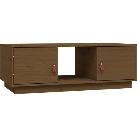 Maison Exclusive - Mesa de centro madera maciza de pino marrón mi (1/5)