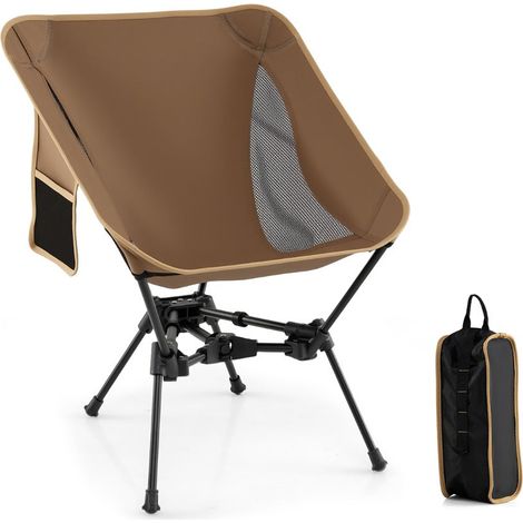 Silla de camping plegable 51 x 54 x 66 cm capacidad de carga 150 kg diseño ergonómico portátil aleación de aluminio color café 200011147