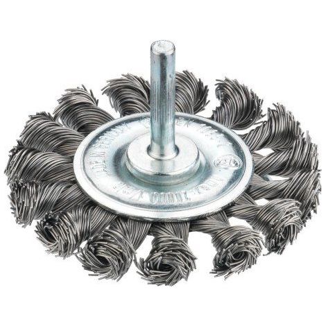 Connex COM214075 Brosse ronde torsade pour perceuses en Fil metallique, Gris/argent, 75 mm (1/4)