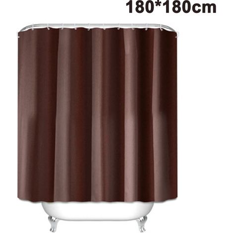 Rideau De Douche Imperméable - En Polyester - Motif Floral Botanique - 180 x 180 Cm - Avec 12 Anneaux Métalliques Et 12 Crochets Plastique (1/5)
