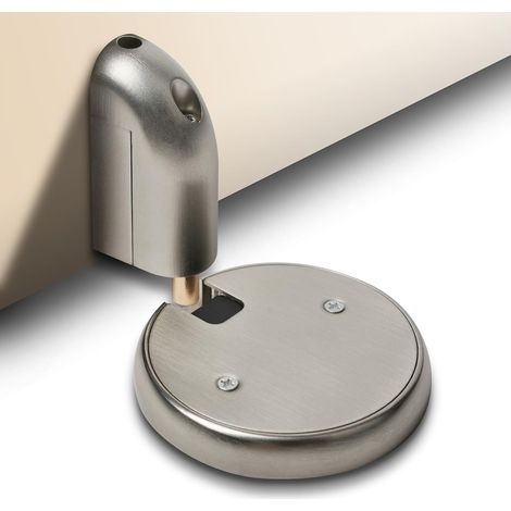 Lot de 2 butées de porte, butées de porte réglables sans perçage, butées de porte mécaniques silencieuses pour sol, sans perçage, avec adhésif, butées de porte intérieures pour plinthes et terrasses ( (1/5)