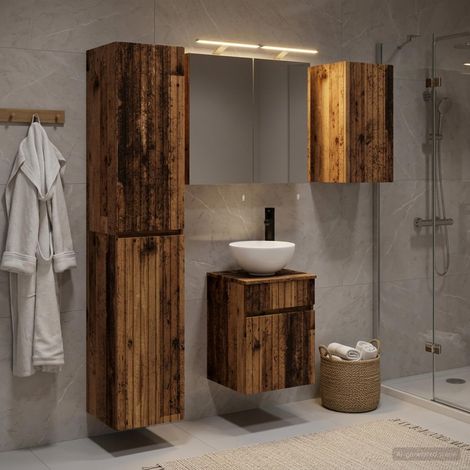 vidaXL Bathroom Cabinet Set 5 pcs Old Wood Engineered Wood (1/5)