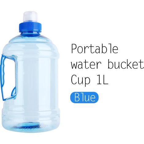 Gourde sport 1L sans BPA, bouchon anti-fuite, parfaite pour randonnée, couleur bleue (1/2)