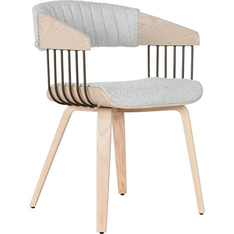 Silla Madera Poliester 51X55X76,5 Gris (1/5)