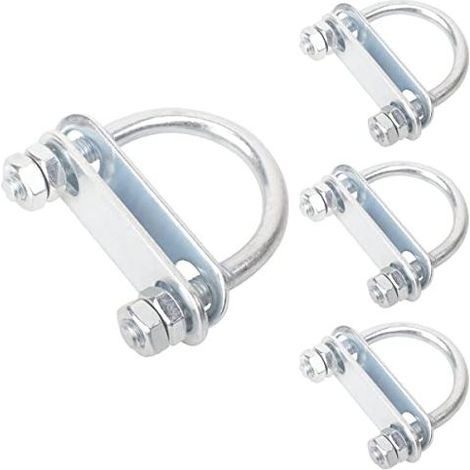 Set di 4 bulloni a U, bulloni a U in acciaio inox M8, bulloni a staffa filettati con dadi e rondelle per il fissaggio di tubi e accessori per imbarcazioni - M8x42x64 (1/5)