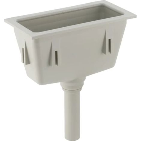 Geberit embudo rectangular: d=50mm, gris guijarro, 352389081