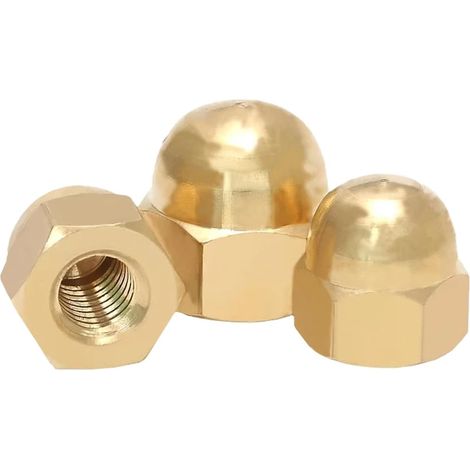 Écrous hexagonaux en laiton avec tête bombée décorative, M3, M4 (1/5)
