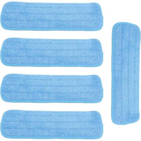 5 Pièces de Serpillière Microfibre Plate Lavable pour Mop 14x41cm à Scratch Universel (1/5)