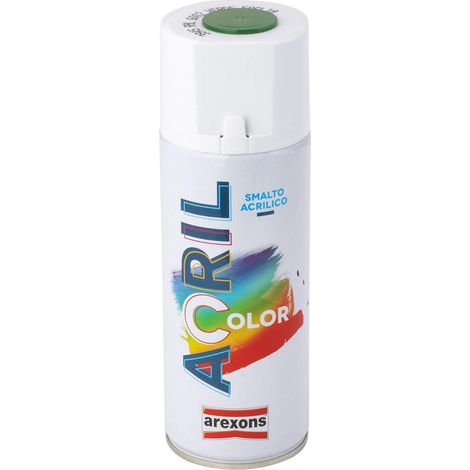 Smalto Spray Acricolor Vernice Acrilica per Metallo Legno Muro Interno Esterno - Colore: Verde Foglia
