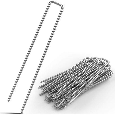 Piquets de Fixation - 50ps - Acier Ø2,5mm Tête Plate - Sardine Piquet Terre Tente Jardin (1/5)