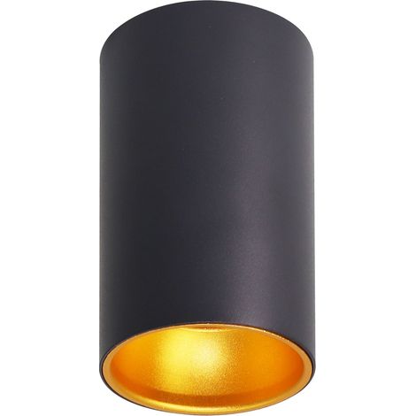 Plafonnier tube moderne noir/or 1xGU10 15W Candellux (1/2)