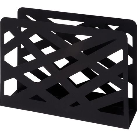 Porte-revues 35x10x26 cm en métal laqué noir