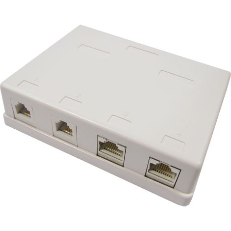 BeMatik - Encadré 2 de surface et 2 RJ11 Cat.6 Cat.3 RJ45 FTP