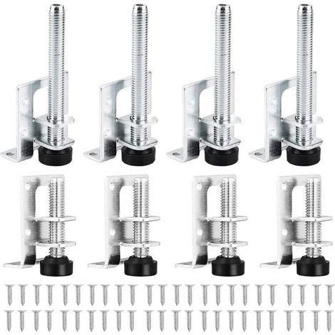 8-piece set of sturdy adjustable levelling feet, sturdy levelling feet with nuts, adjustable feet, for furniture, tables, sofas, cupboards, workbenches