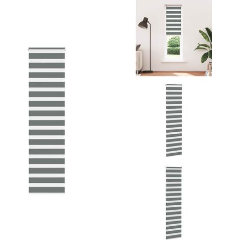 Zebrarollo Dunkelgrau 65x200 cm Stoffbreite 60,9 cm Polyester - Zebra-Jalousie - Zebra-Jalousien - Zebra-Rollo - Doppelrollo (1/5)