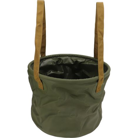 Seau pliable, durable et peu encombrant, portable et pliable, idéal pour le camping et les voyages en plein air. 15 L, vert.-AquaForge (1/5)