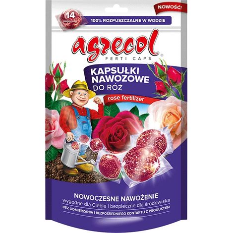 Dünger in Kapseln für Rosenblüten