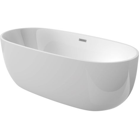 Vasca da bagno in acrilico a libera installazione ovale 160x75 cm bianco - Montain