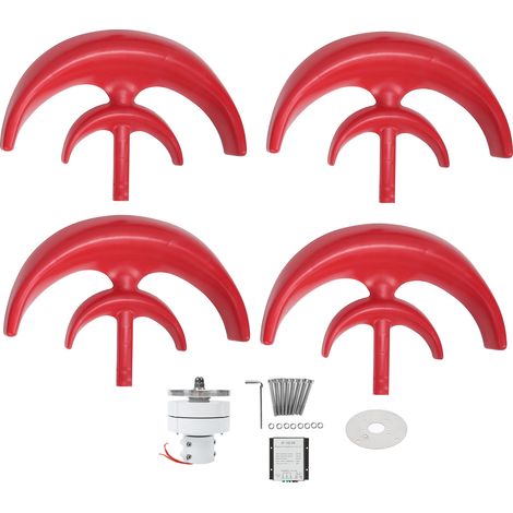 Éolienne 600W 4 pales Générateur AC Moteur Solaire Système Lanterne Double Couche Rouge 12V (1/5)