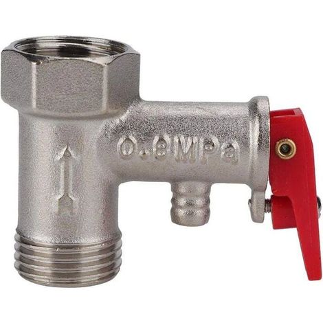 Soupape de décharge en laiton - MICH - Filetage mâle x Femelle BSP - 1/2 pouce - 0,8 MPa - Pour chauffe-eau électrique (1/4)