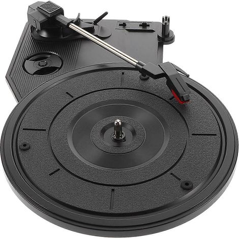 Platine vinyle rétro à grand mécanisme gramophone avec haut-parleurs intégrés, plateau tournant de 200 mm, idéale pour la décoration intérieure et les mélomanes. (1/4)