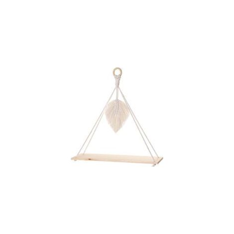 Étagère murale bohème en macramé avec planche en bois – Décoration murale suspendue (1/5)