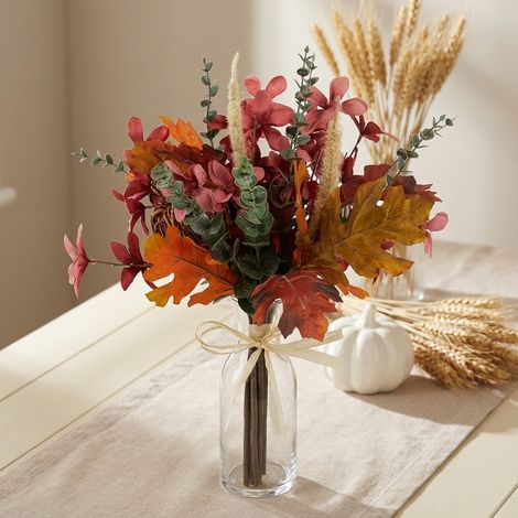 Autumnal Red Magnolia and Eucalyptus Bouquet (1/2)
