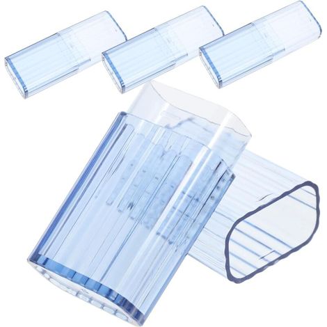 4 Stück Transparente, tragbare Aufbewahrungsbox für Wattestäbchen und Zahnstocher, kompakte Boxen mit Deckel, Organizer für Badezimmer und Büro (1/5)