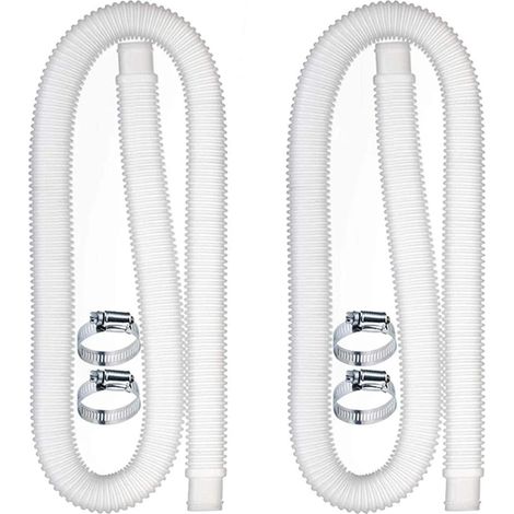 Tuyau de rechange pour pompe de piscine, accessoire de tuyau avec 4 colliers de serrage métalliques, tuyau de piscine de 150 x 3,2 cm (59 x 1,25 pouces) de long pour pompe, accessoires de piscine (1/3)