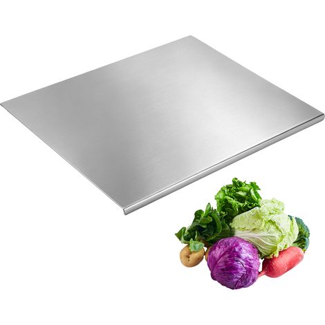 Planche à découper professionnelle en acier inoxydable 500 x 400 cm – Épaisseur 2 mm – Bord anti-glisse – Hygiénique et résistant (1/4)