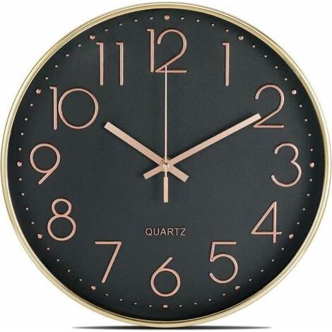 Geräuschlose Wanduhr, kein Ticken, 30,5 cm, moderne batteriebetriebene Wanduhr, gut lesbar, Dekoration für Küche, Wohnzimmer, Büro, Badezimmer (1/5)