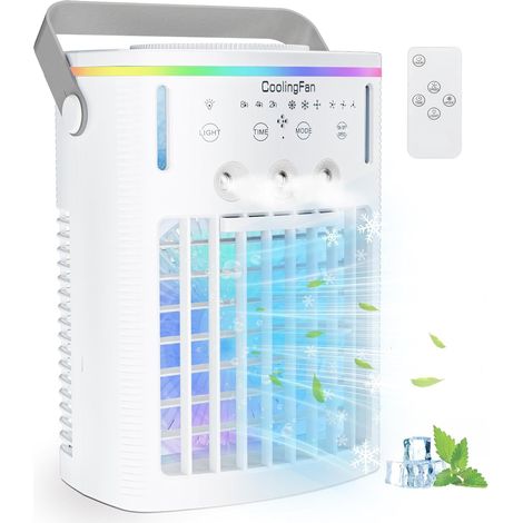 Climatiseur portable 1000ml 3-en-1 minuterie 2-4-6h rafraîchisseur d’air USB LED chambre,Blanc (1/5)