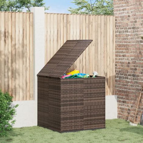 Garten-Kissenbox PE Rattan 100x97,5x104 cm Braun vidaXL
