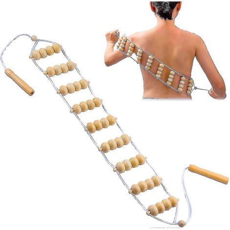 Rouleau de massage en bois pour le dos, outil de massage anti-cellulite par massage thérapeutique en bois, Maderoterapia Colombiana, drainage lymphatique, automasseur portable en bois (1/5)