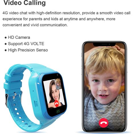 Montre Connectée 4G Appels Vidéo Caméra HD Étanche IP67 Chat Vocal Double Haut-parleur